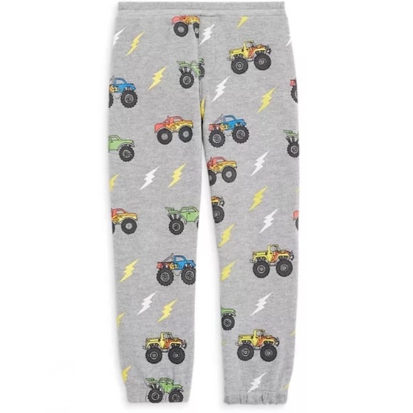 Chaser Other - Chaser Kids Heather Gray Joggers with Colorful Monster Trucks and Lightning ⚡️⚡️